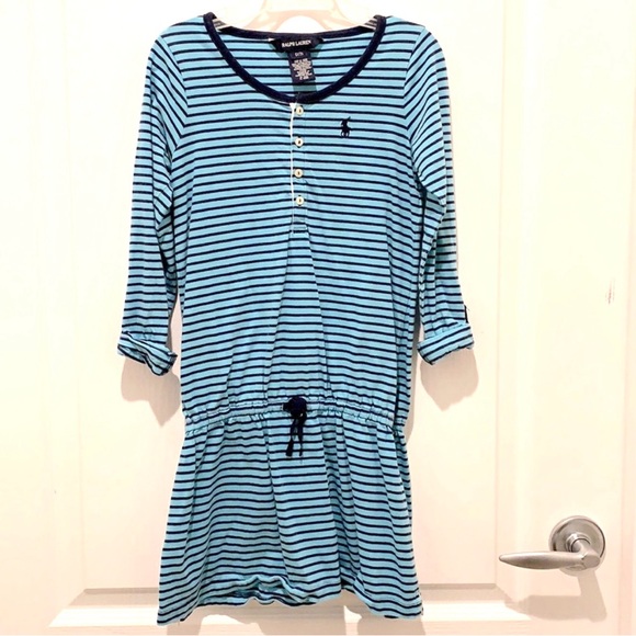 Ralph Lauren Blue and Navy Striped Tunic Dress Size Small 7 - Picture 1 of 3